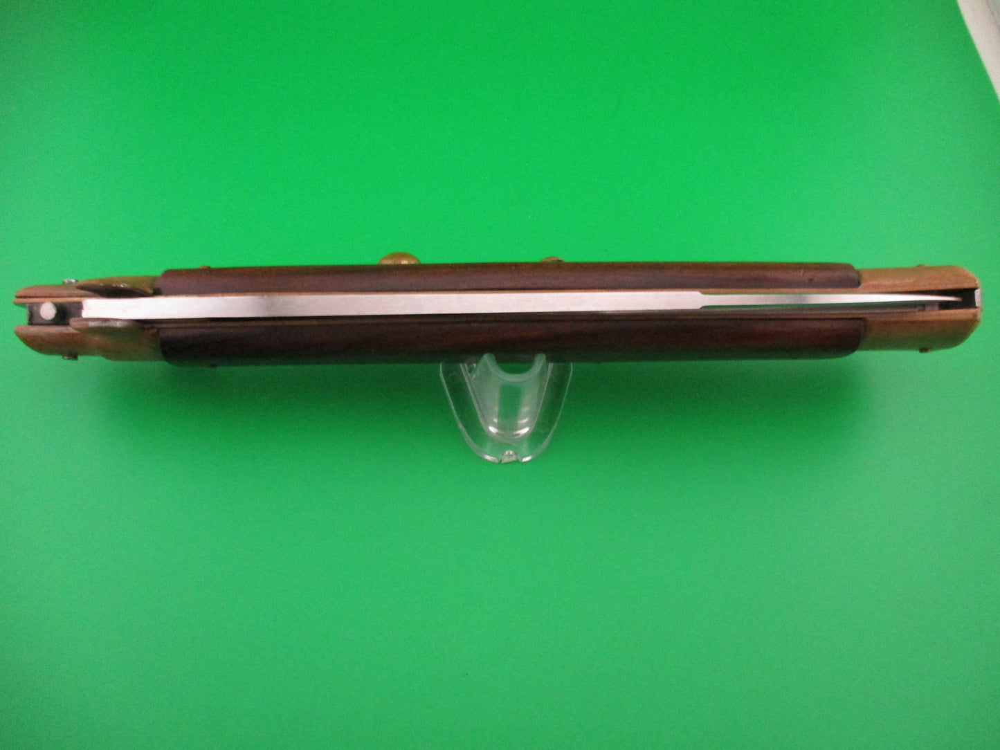 Rostfrei 45cm Italian Stiletto Wood/Brass 18 inch Swivel bolster automatic knife