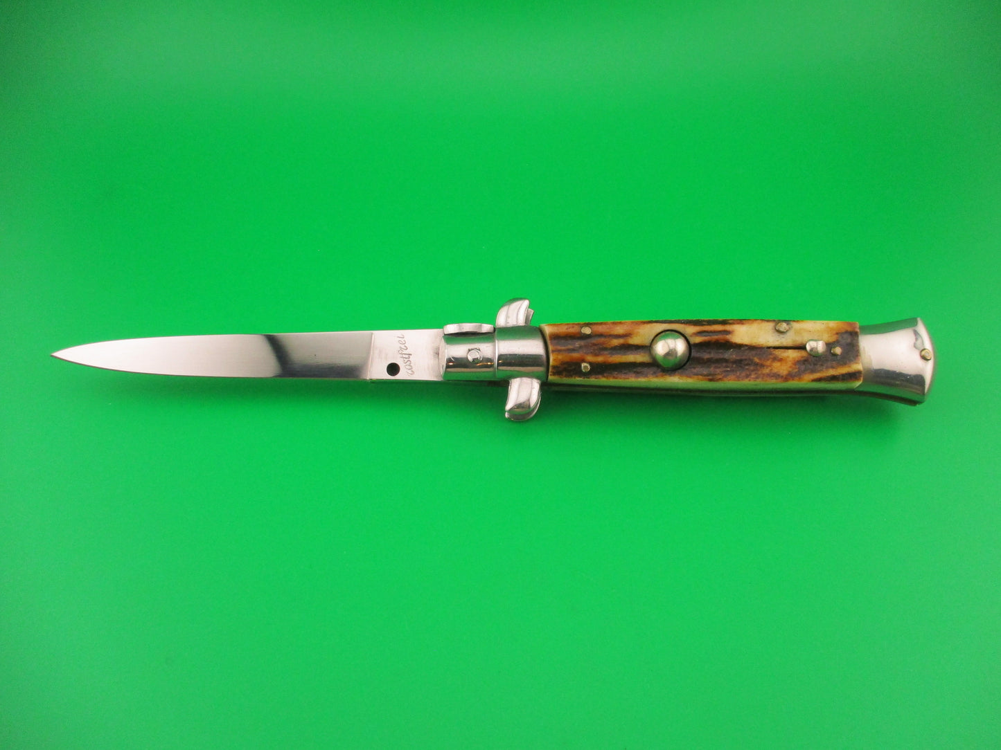 Rostfrei (slant) 20cm Italian Stiletto Stag ROSA ULIANA PRIMO automatic knife