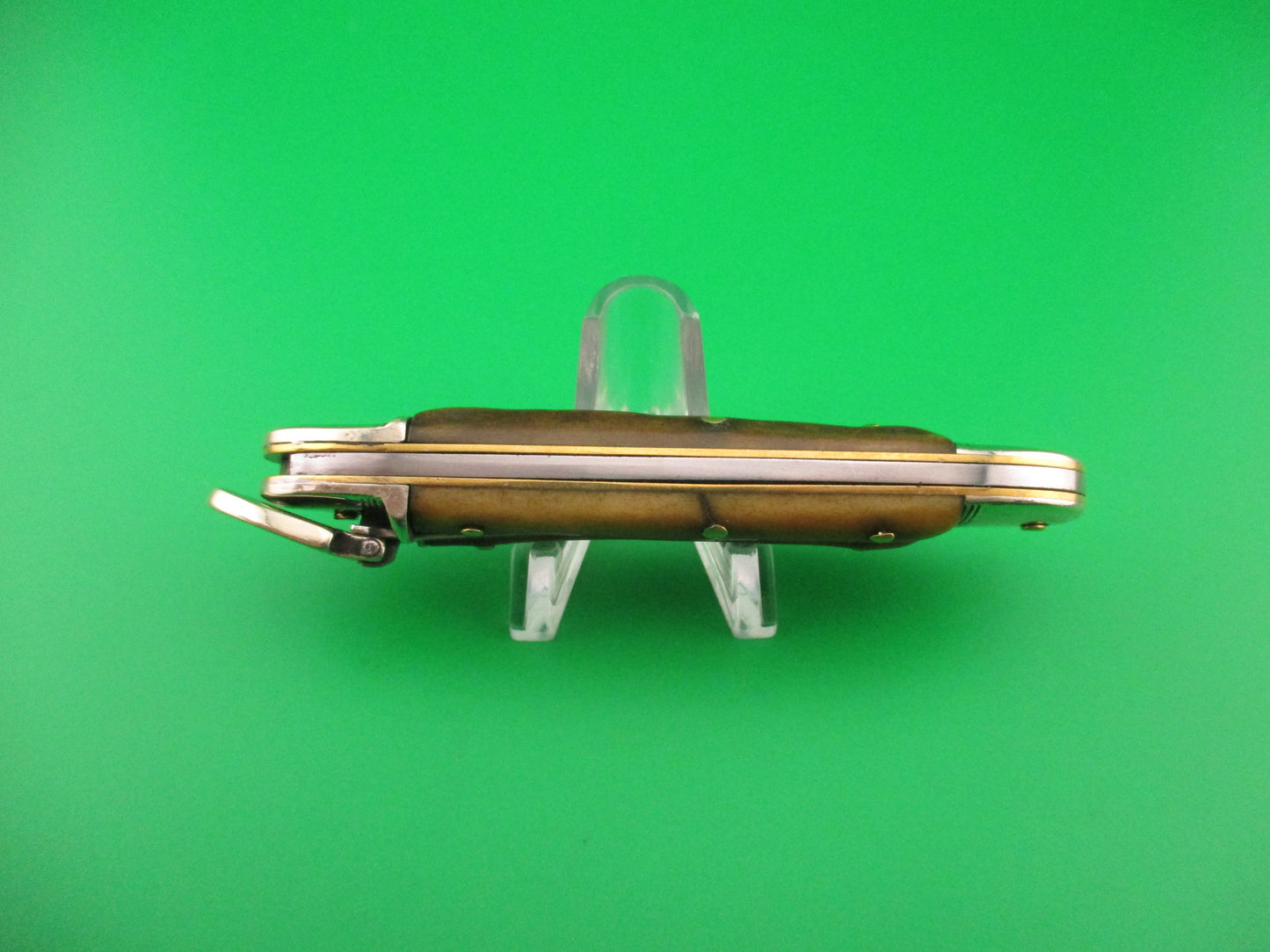 Bonsa SOLINGEN (slant) 10cm German Lever Stag vintage automatic knife
