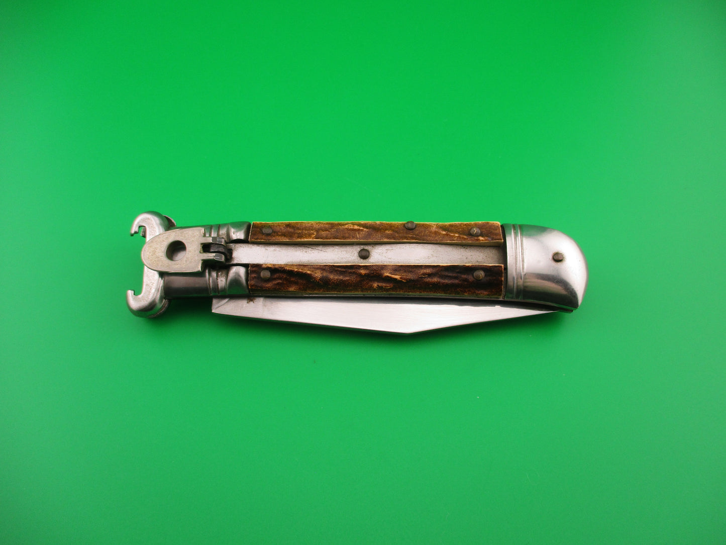Rostfrei 20cm Italian Shell Puller Stag Lever Johnny Cade style switchblade