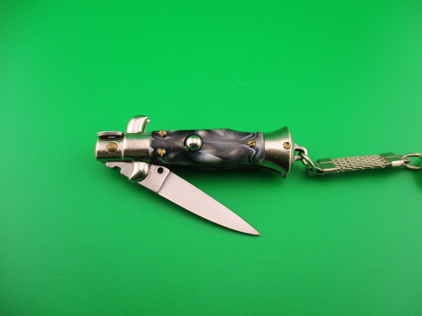 INOX ITALY 10cm Italian Stiletto picklock keychain automatic knife