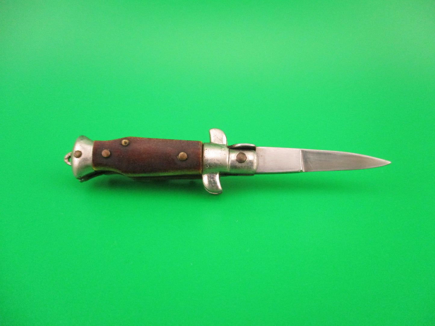 INOX 7cm Italian Mini Picklock Stag 4 pin vintage automatic knife