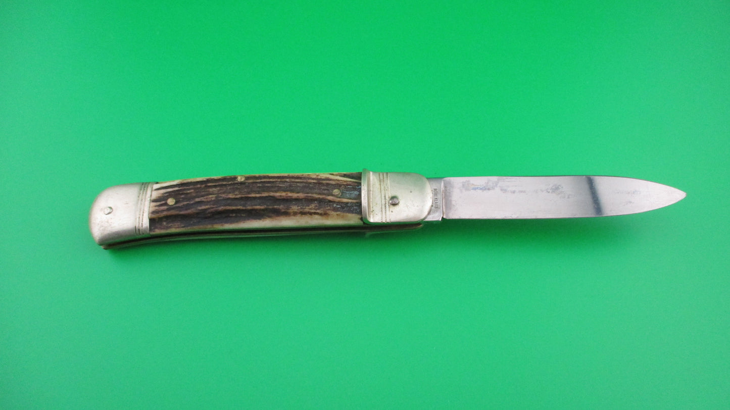 ROSTFREI KISSING CRANE 11cm German Lever Stag vintage automatic knife