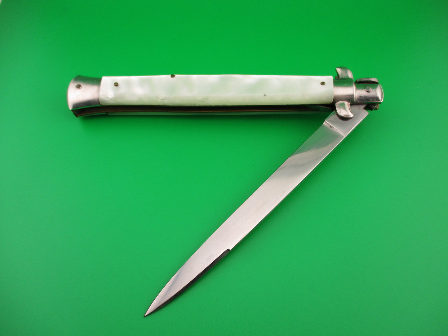 INOX 33cm Italian Transitional Stiletto Pearlex vintage automatic knife