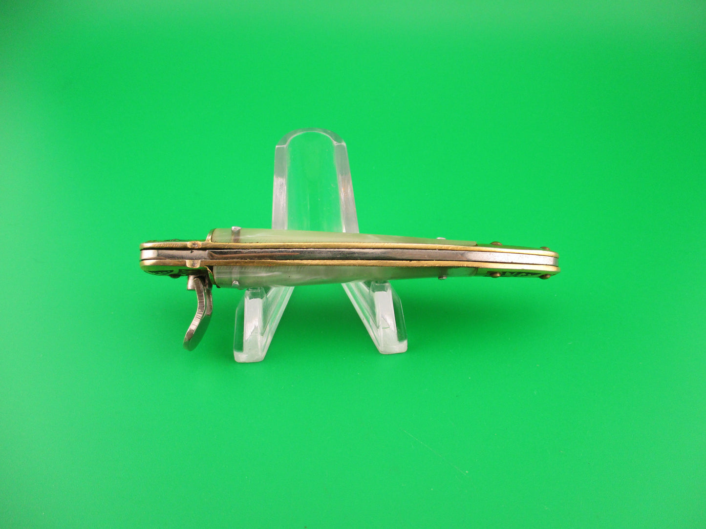Toledo 16cm Spanish Lever Vintage Pearlex Gold Tourist Souvenir automatic knife
