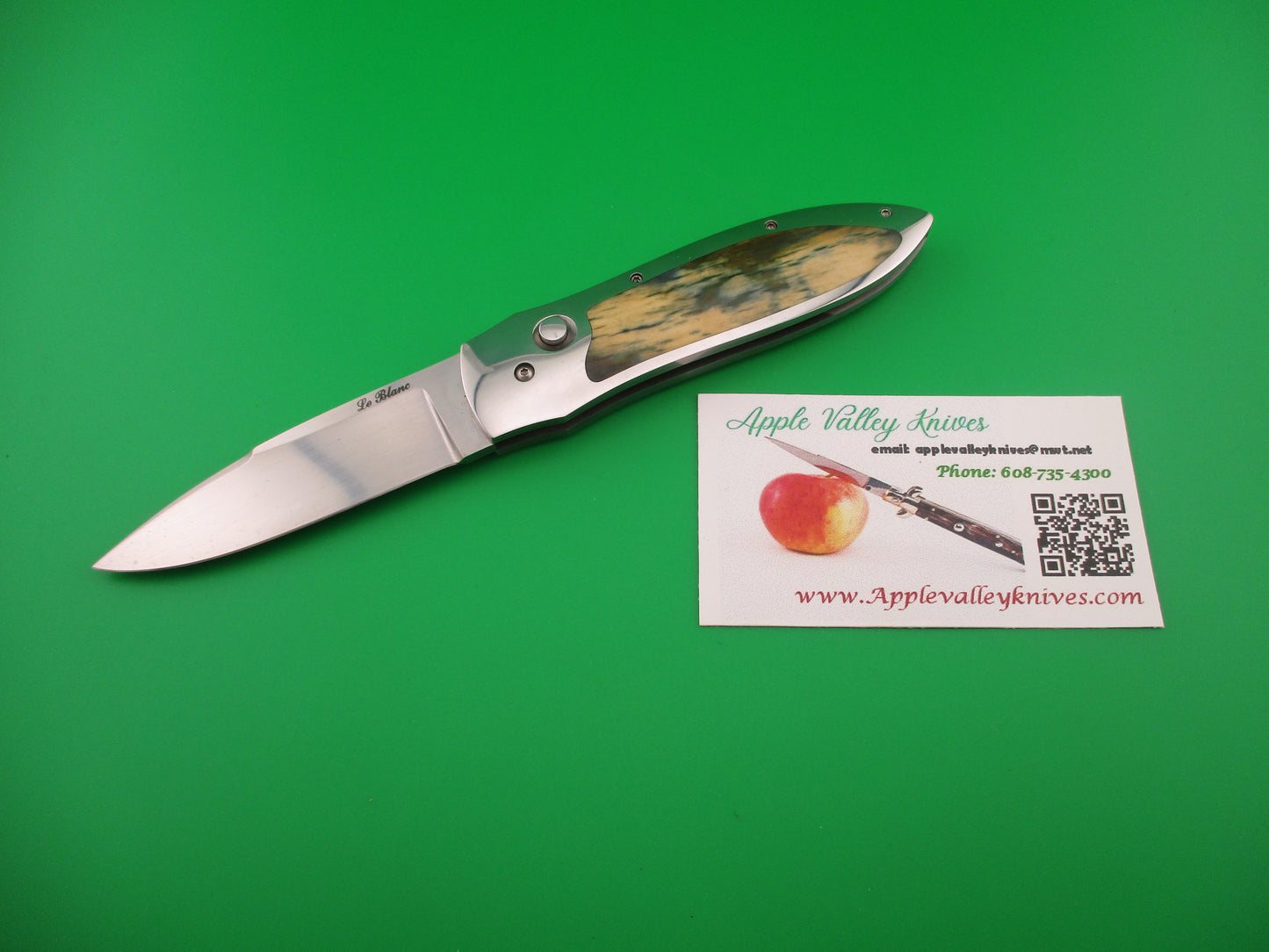 Le Blanc Custom 7 1/8" Interframe Mammoth Ivory automatic knife