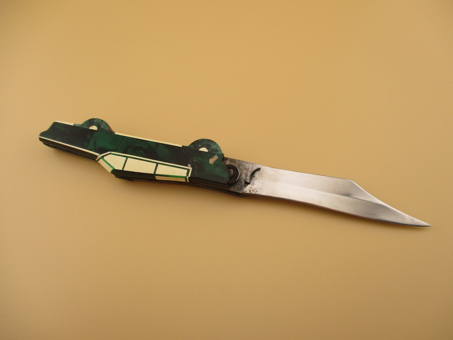 Vintage 11cm Russian Automobile Switchblade Green Car automatic Knife