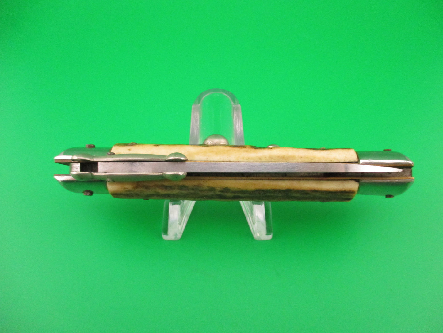ROSTFREI (slant) 19cm Italian Swing guard Stag vintage lockback automatic knife