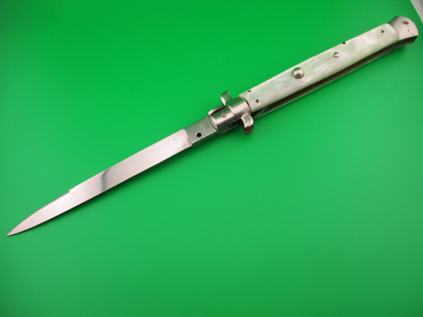 INOX 33cm Italian Transitional Stiletto Pearlex vintage automatic knife