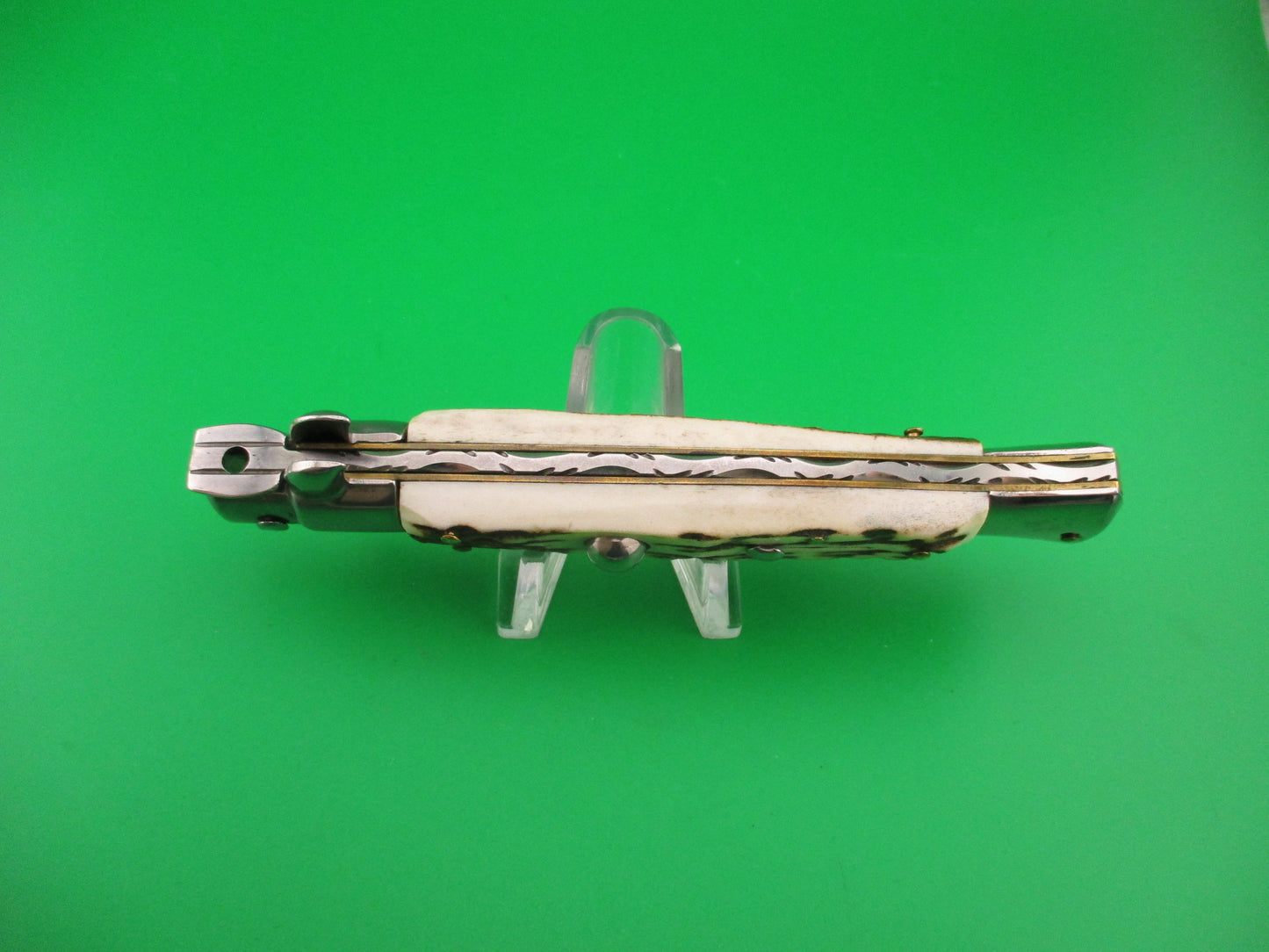 AB ITALY 23cm Italian Picklock stiletto Stag bayonet blade automatic knife