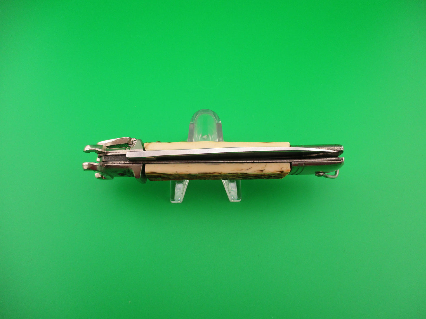 DELBENA & FIGLI MANIAGO 20cm Italian Shell Puller Lever Faux Stag automatic knife