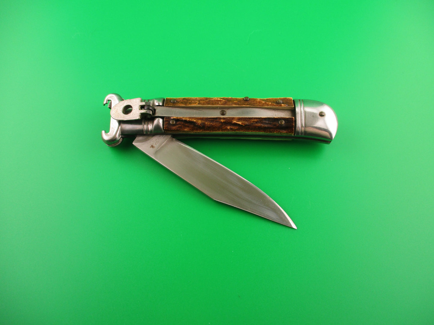 Rostfrei 20cm Italian Shell Puller Stag Lever Johnny Cade style switchblade