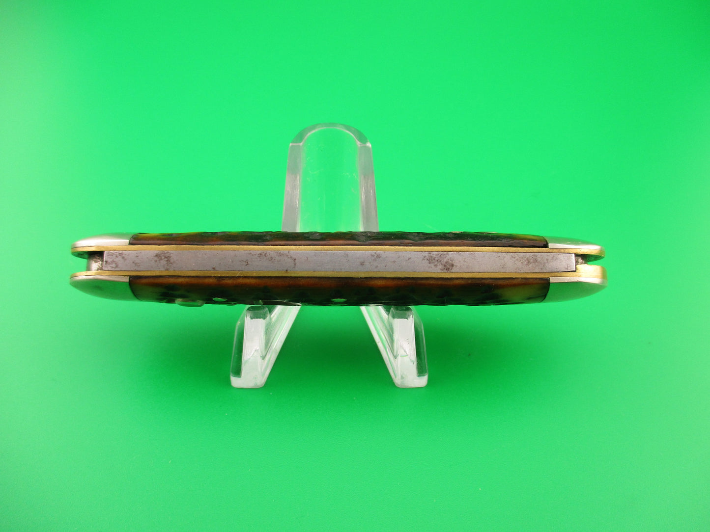 z SHAPLEIGH H.D.W. CO D.E. large 3 3/4" vintage double with leather punch blade