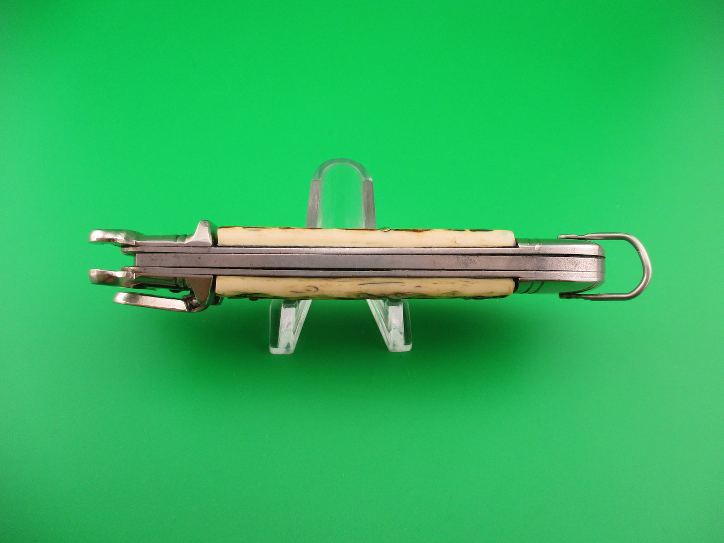 DELBENA & FIGLI MANIAGO 20cm Italian Shell Puller Lever Faux Stag automatic knife