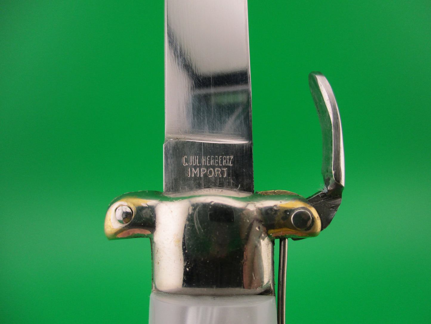 C JUL HERBERTZ 22cm 1960s Italian Trapdoor OTF Pearlex switchblade knife