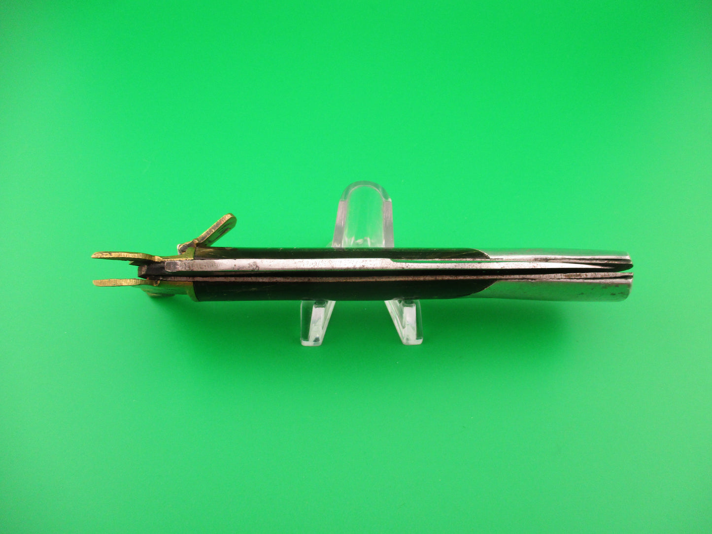 RGN 2445 25cm Indian Lever knife A Brass Horn Aluminum automatic knife
