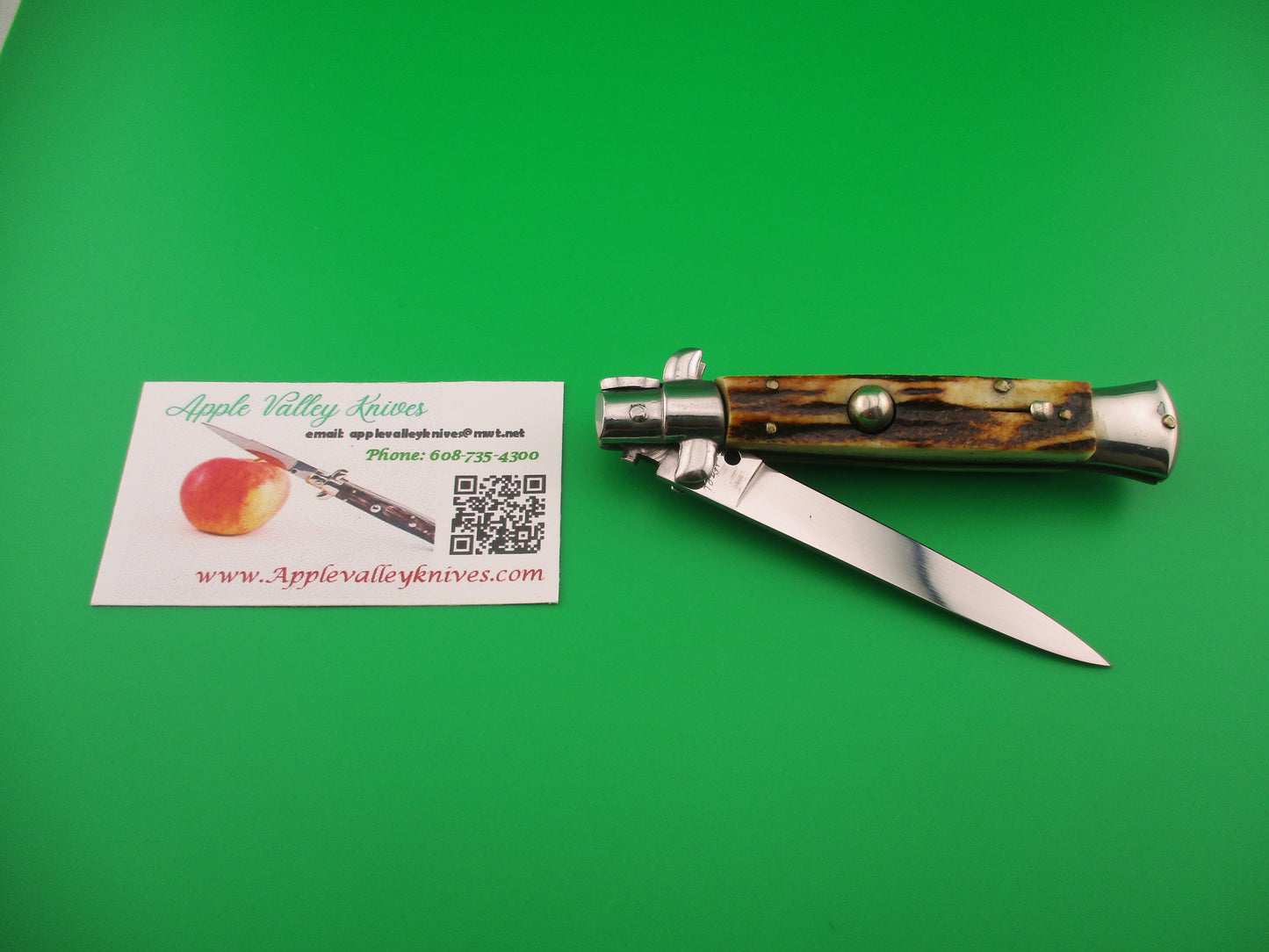 Rostfrei (slant) 20cm Italian Stiletto Stag ROSA ULIANA PRIMO automatic knife