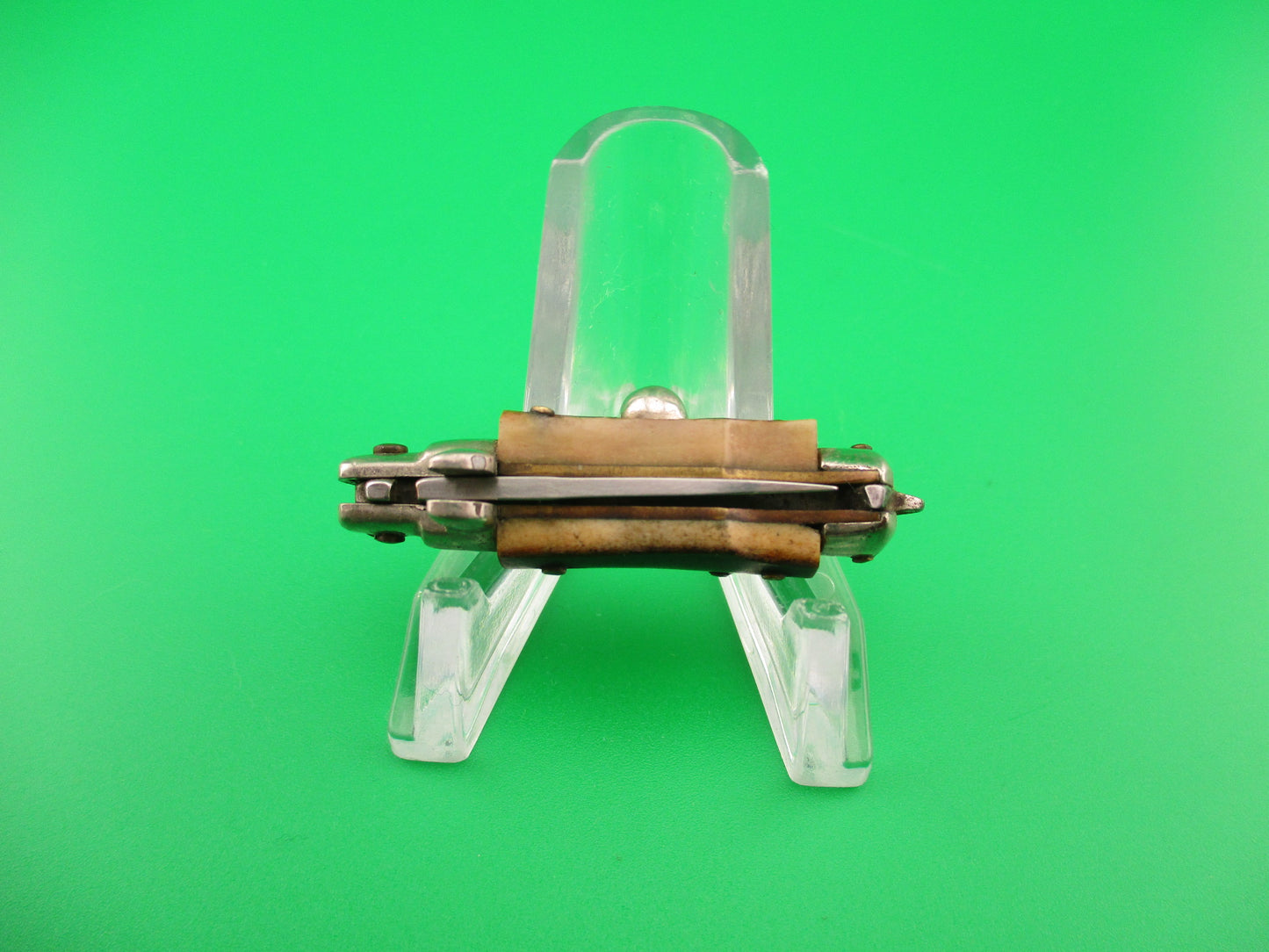 INOX 7cm Italian Mini Picklock Stag 4 pin vintage automatic knife