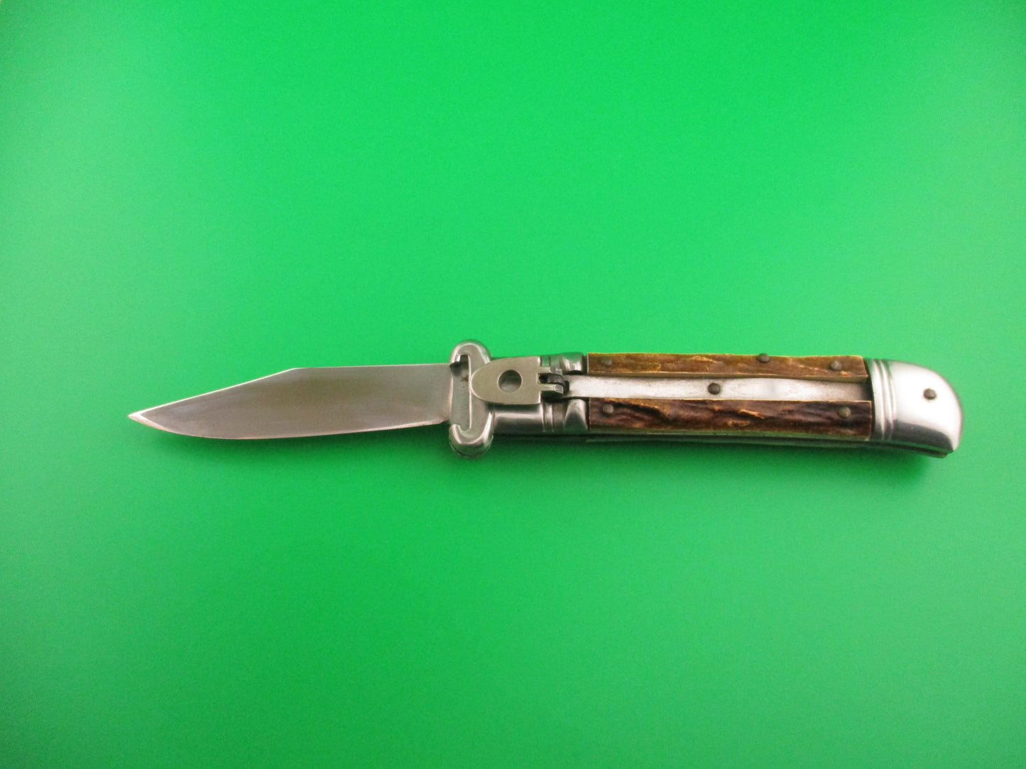 Rostfrei 20cm Italian Shell Puller Stag Lever Johnny Cade style switchblade