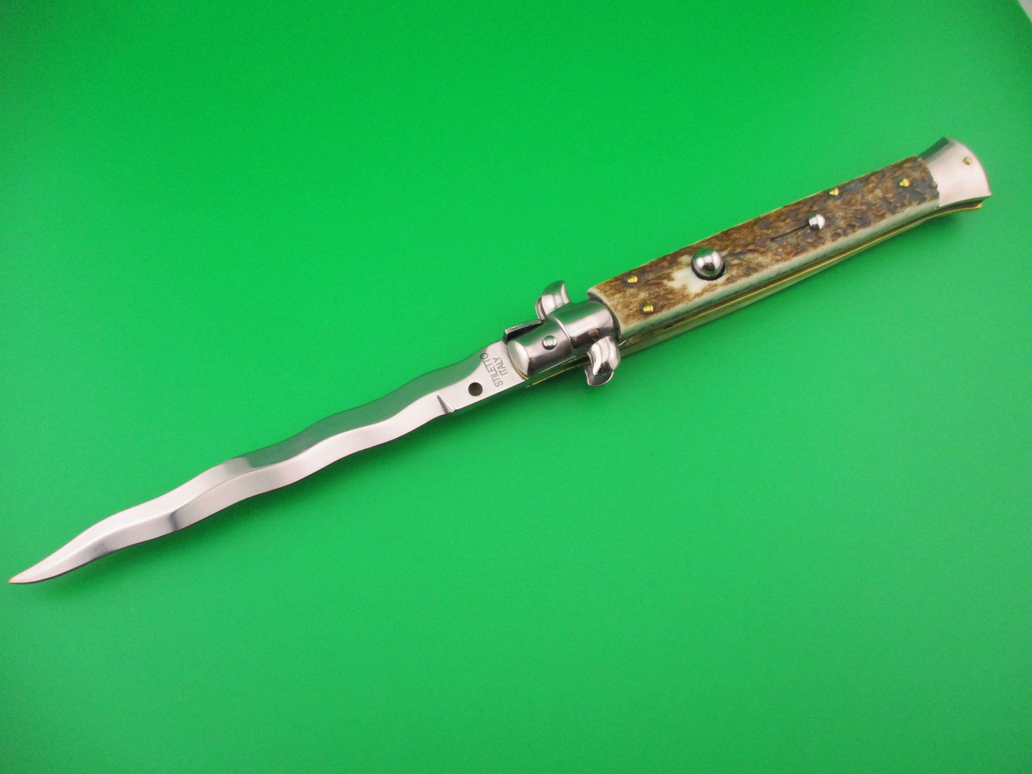 STILETTO ITALY 28cm Italian Stiletto KRIS Stag automatic knife