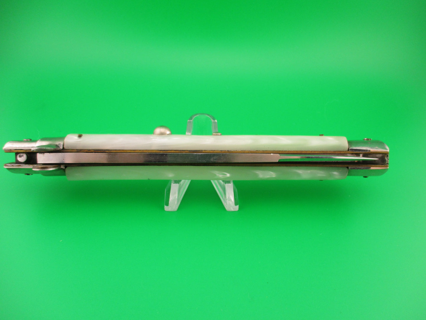 INOX 33cm Italian Transitional Stiletto Pearlex vintage automatic knife