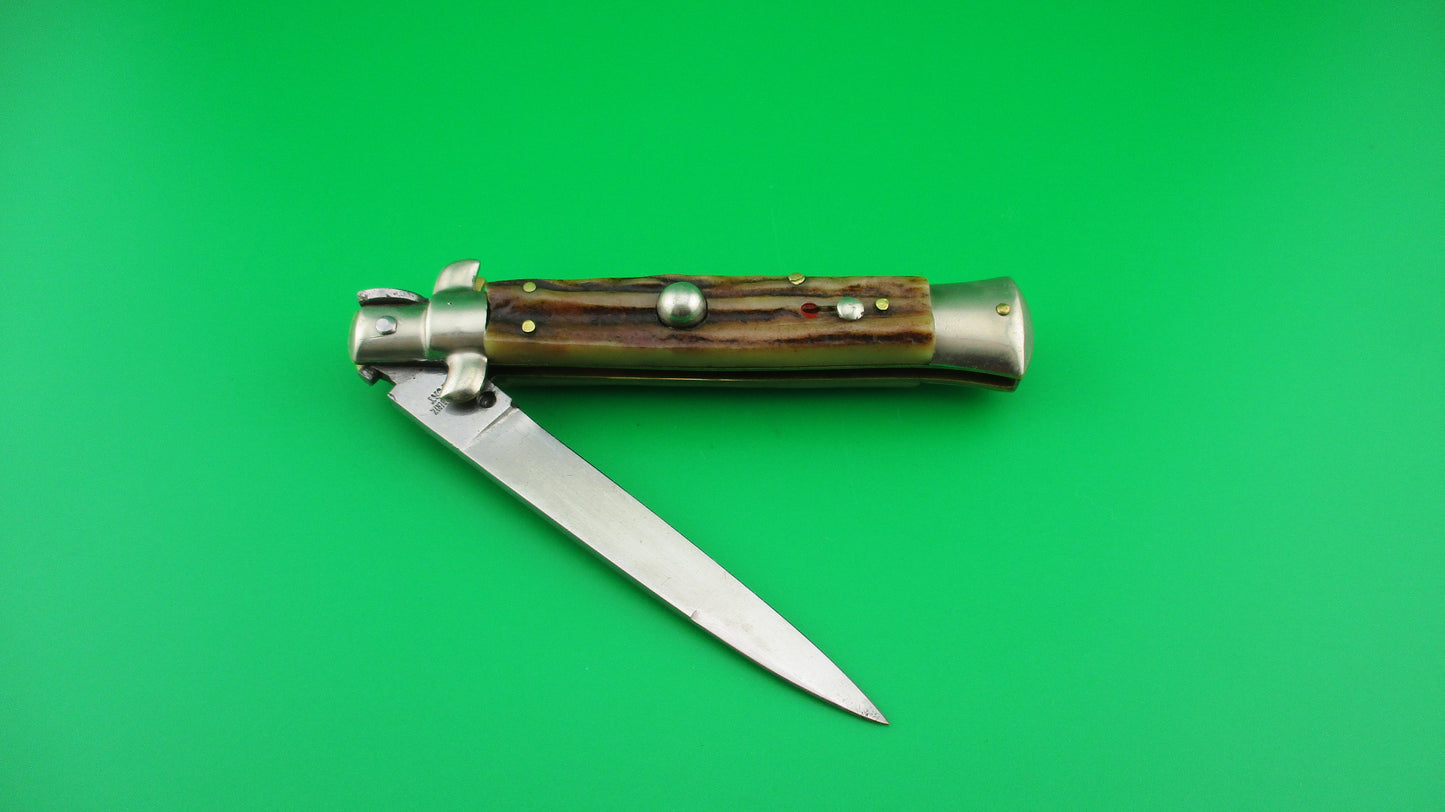 z C JUL HERBERTZ IMPORT 21cm Italian NOS Stag Transitional Swivel bolster switchblade