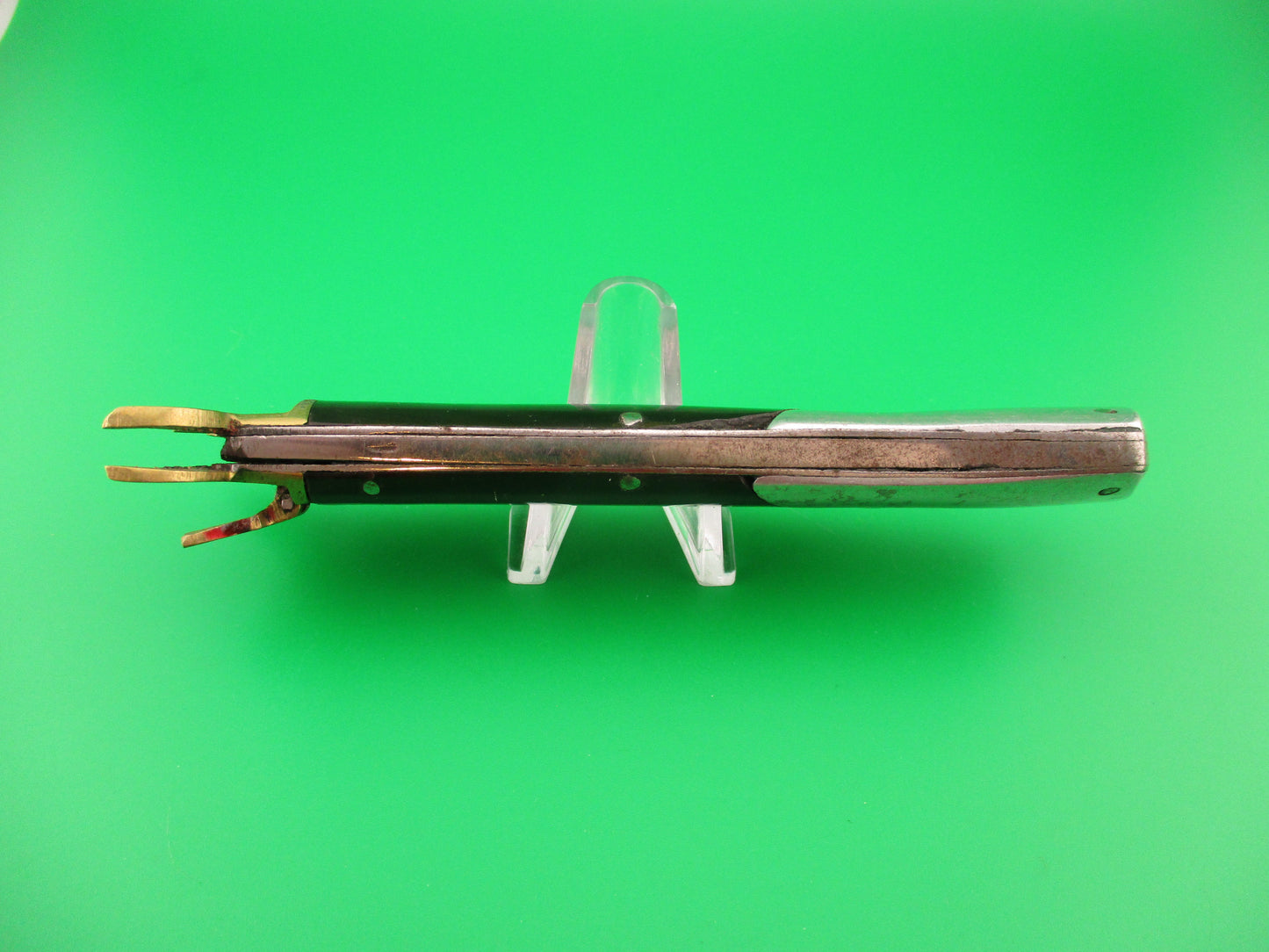 RGN 2445 25cm Indian Lever knife A Brass Horn Aluminum automatic knife