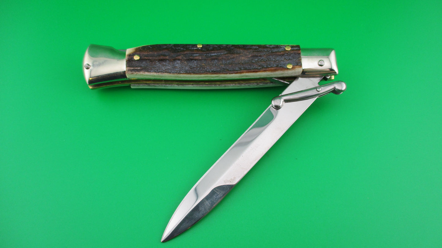 Z AGA CAMPOLIN 23cm Italian Swing Guard Stag Bayonet blade automatic knife