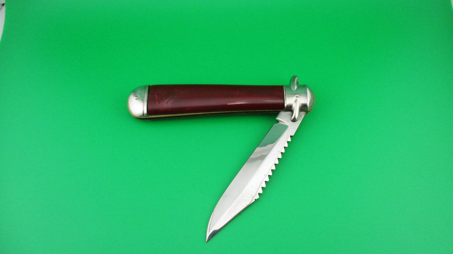 Colonial SHUR SNAP JUMBO jack Maroon Burgundy switchblade knife
