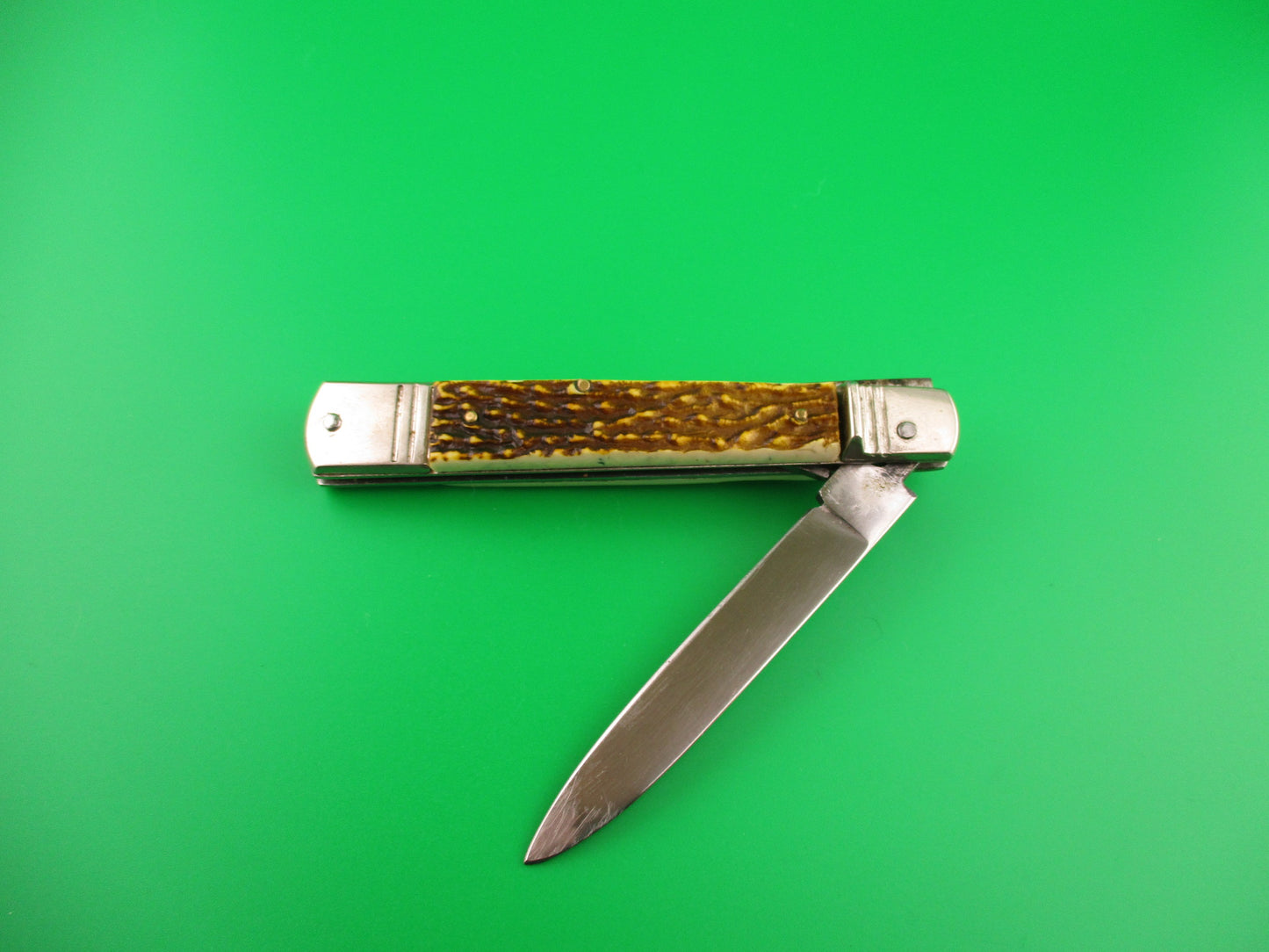 ROSTFREI 20cm German Slim Line Stag lever vintage automatic knife