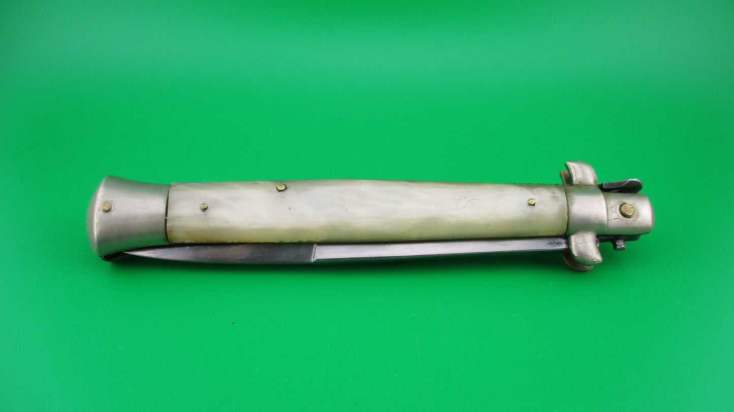 RAIMONDO SPRING ROSTFREI 28cm Italian Picklock Vintage 1950s automatic knife Pearlescent horn