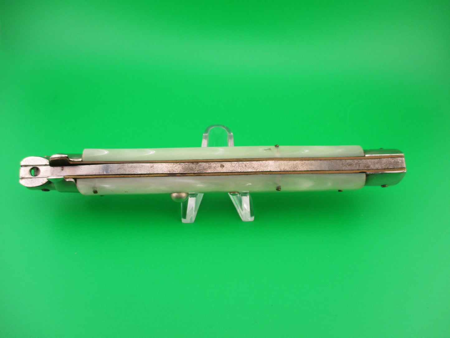 INOX 33cm Italian Transitional Stiletto Pearlex vintage automatic knife