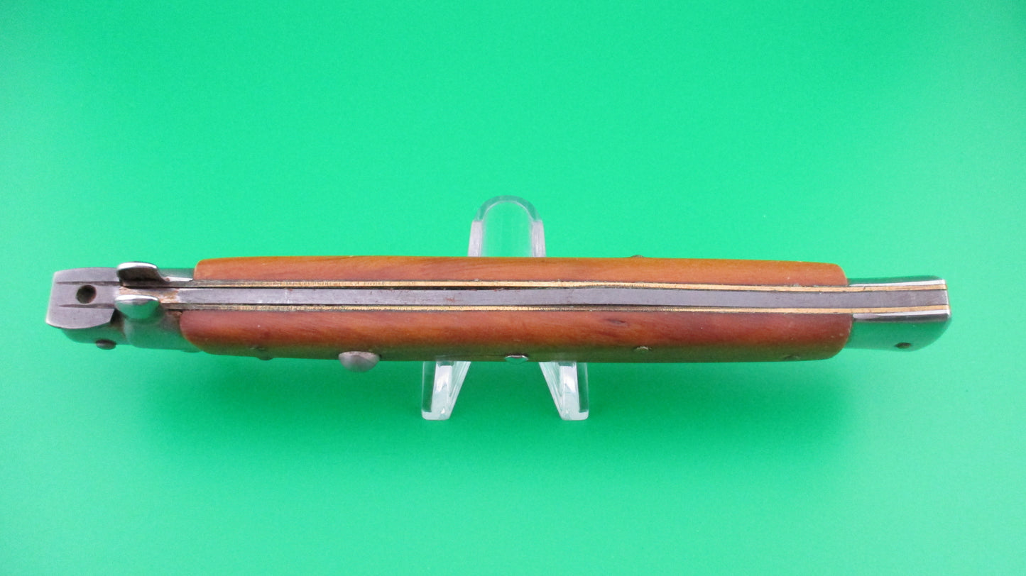 AKC 33cm Italian Stiletto Dagger Olive wood swivel bolster switchblade knife