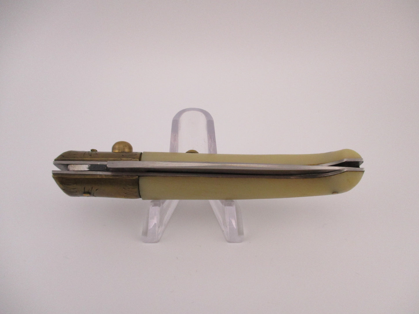 Jndiana PATENT 18cm Pattada Italian Birds head Horn brass switchblade knife