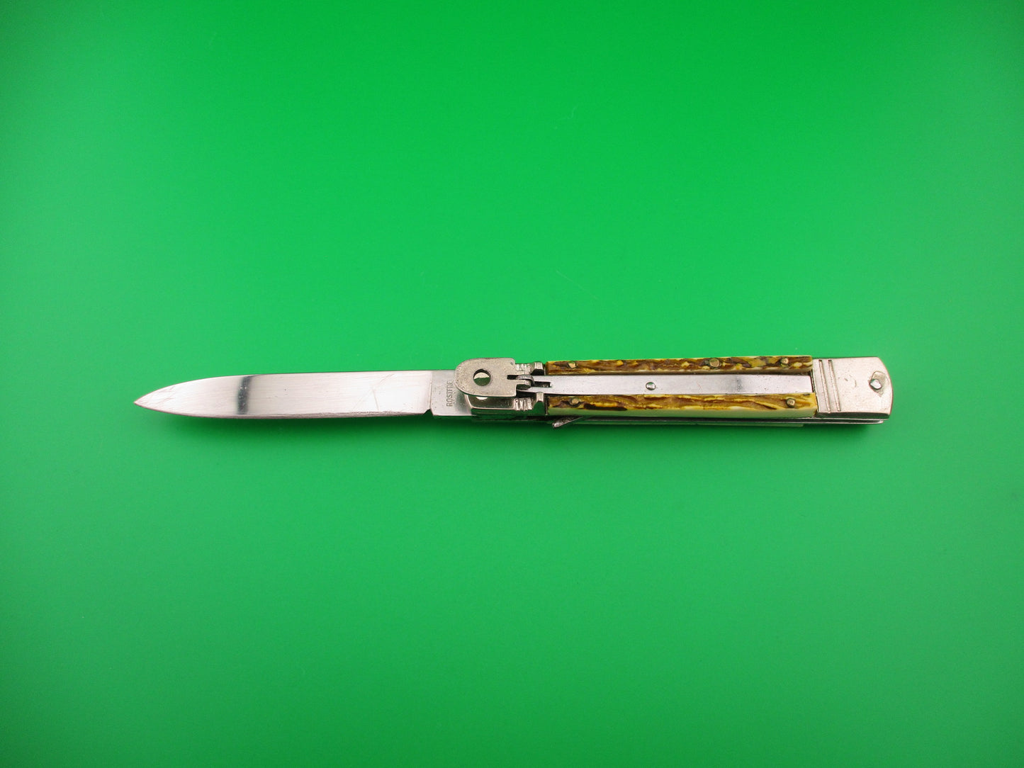 ROSTFREI 20cm German Slim Line Stag lever vintage automatic knife