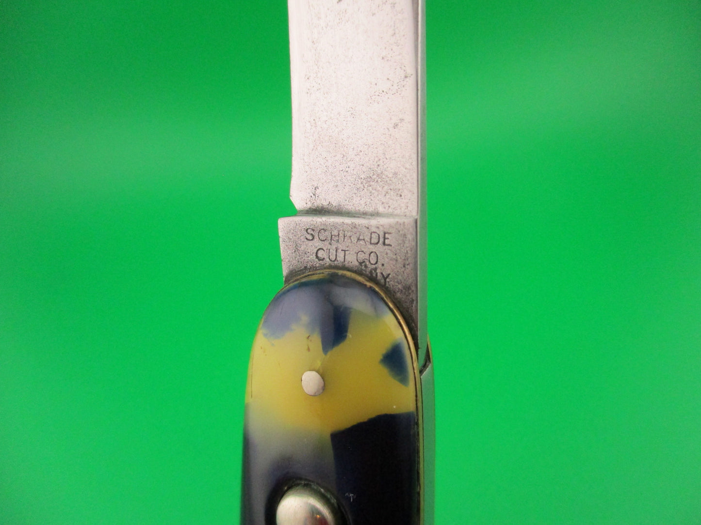 SCHRADE CUT CO Large 3 3/4" Single Blueberries & Cream automatic knife