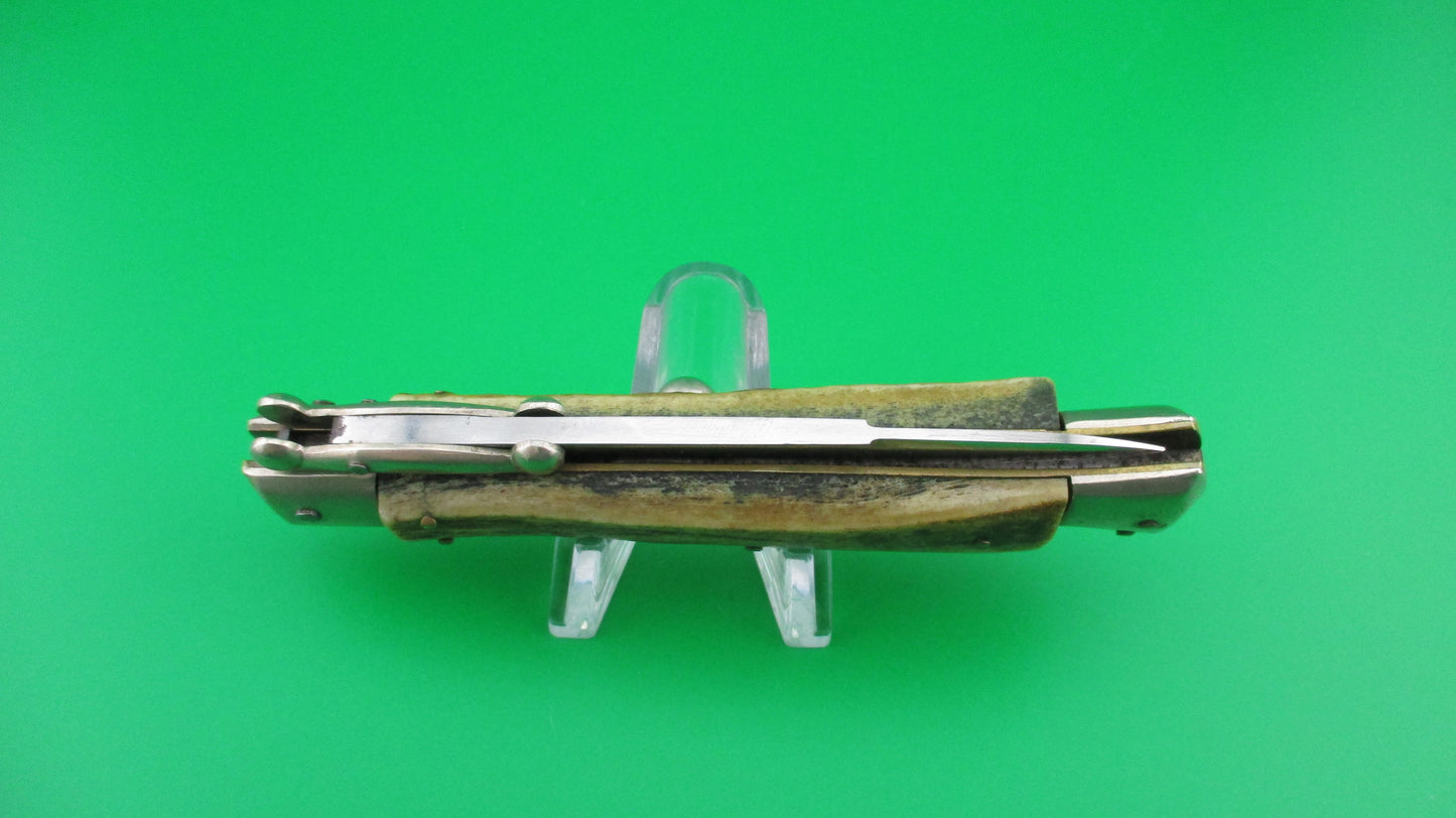 MADE IN ITALY INOXID 21cm Italian Stag Swing guard 60s vintage switchblade knife