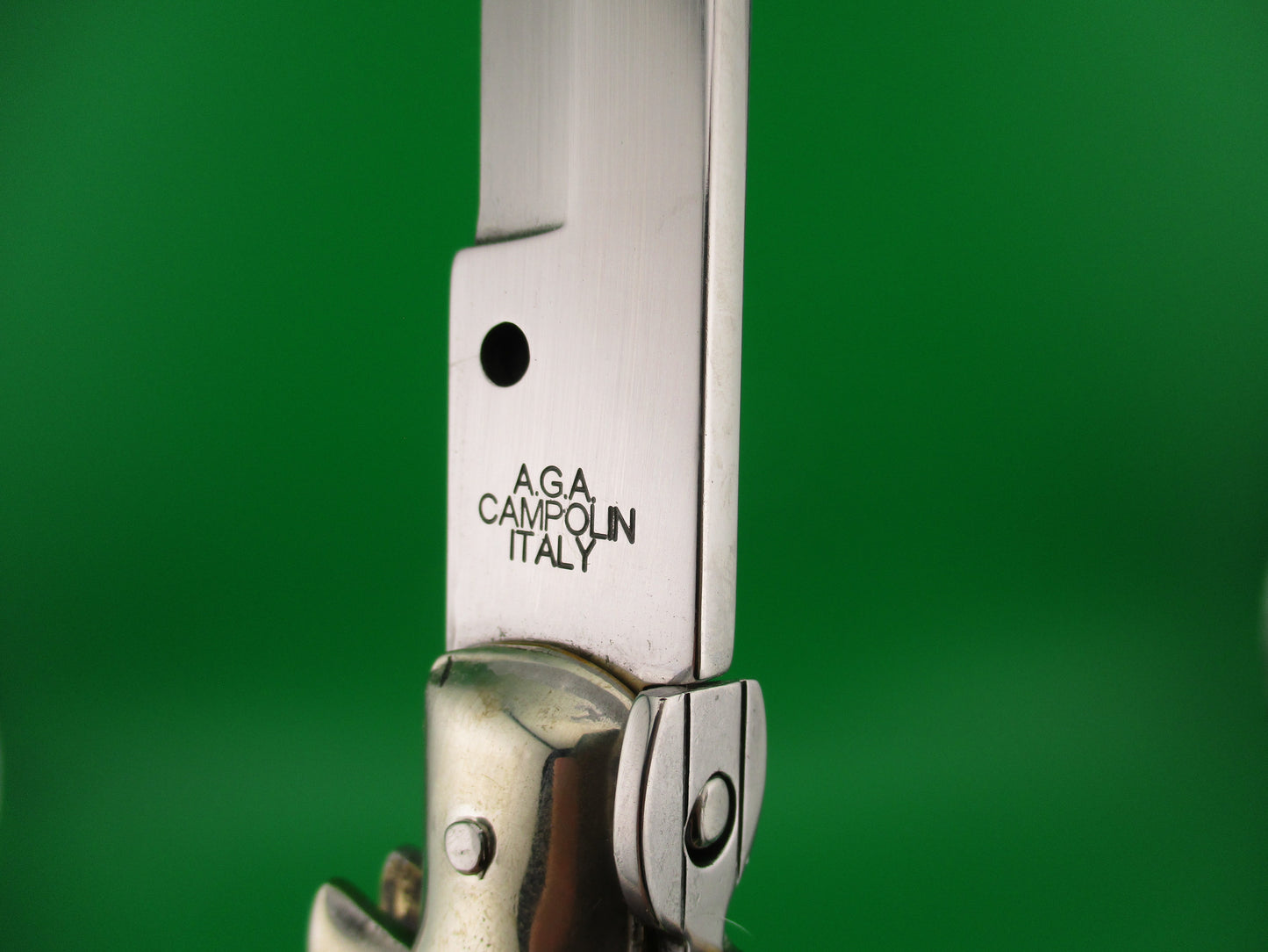 AGA CAMPOLIN ITALY 45cm Italian Picklock Stag stiletto 18 inch automatic knife