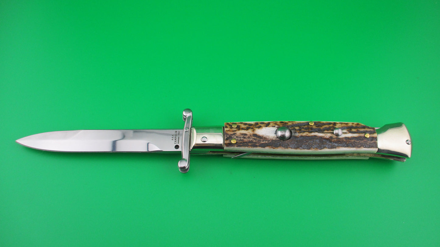 Z AGA CAMPOLIN 23cm Italian Swing Guard Stag Bayonet blade automatic knife