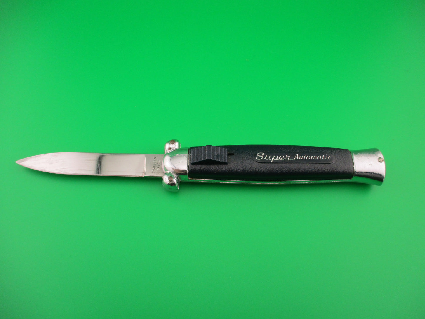 STAINLESS STEEL 21cm RARE Blue Super Automatic OTF DA vintage switchblade knife