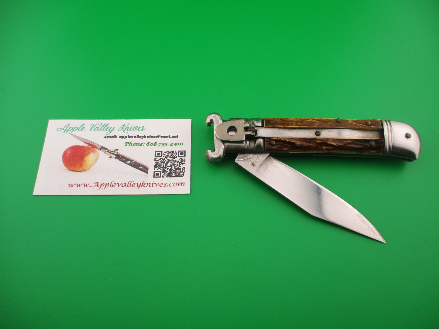 Rostfrei 20cm Italian Shell Puller Stag Lever Johnny Cade style switchblade