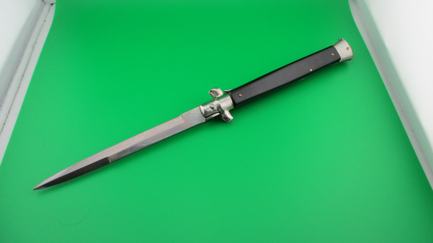 z INOX ITALY STAINLESS 33cm Italian Bayonet blade Black Stiletto switchblade knife