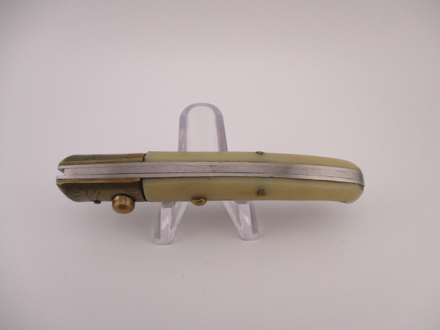 Jndiana PATENT 18cm Pattada Italian Birds head Horn brass switchblade knife
