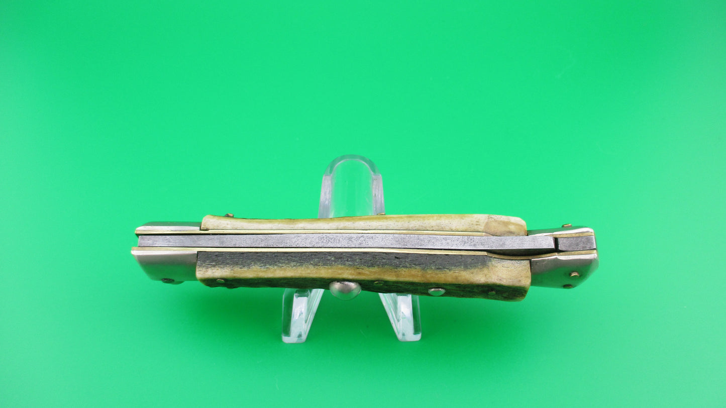 MADE IN ITALY INOXID 21cm Italian Stag Swing guard 60s vintage switchblade knife