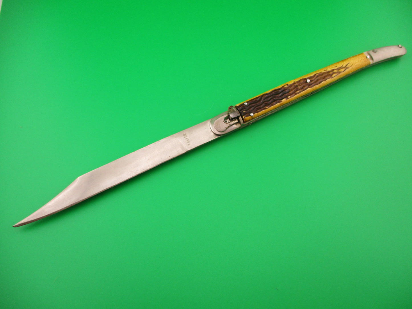 TOLEDO 30cm Spanish Toothpick Lever Faux Stag vintage automatic knife