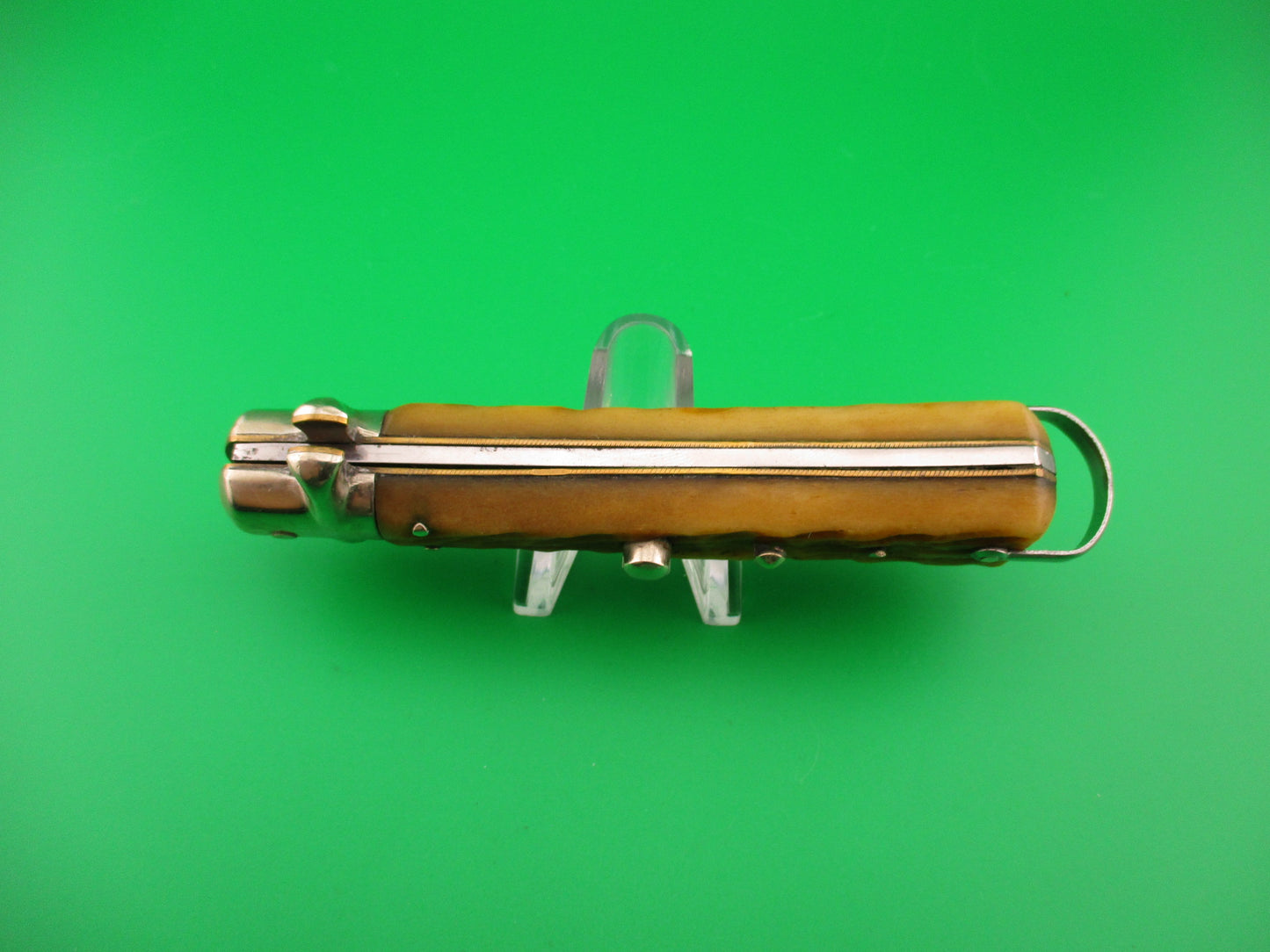 BARGEON INOX 21cm French Jigged bone Crossguard vintage automatic knife