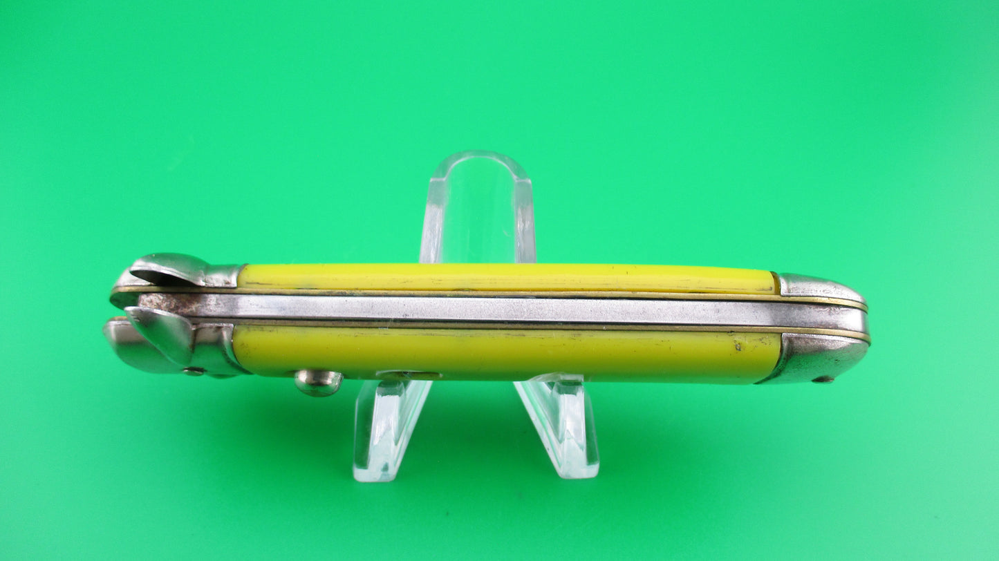 COLONIAL SHUR-SNAP Stubby Fatjack Yellow vintage switchblade knife
