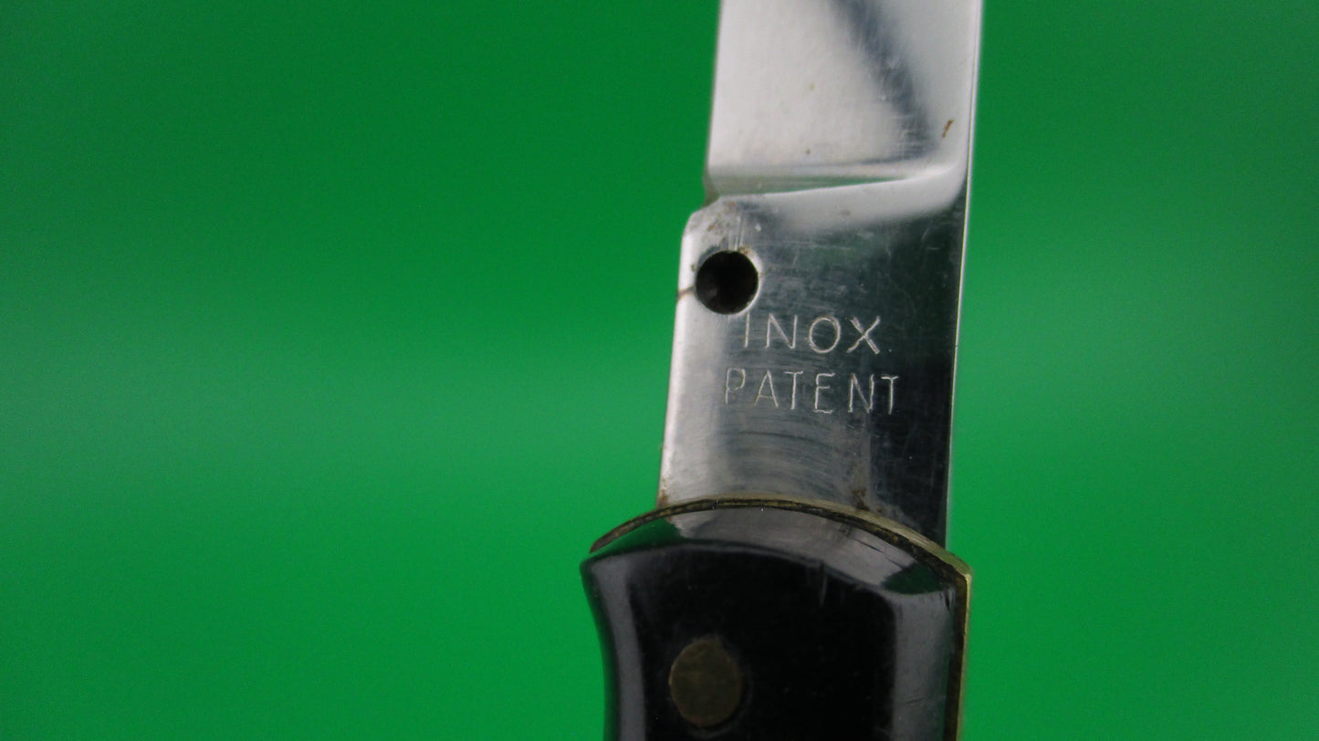 INOX PATENT 18cm Italian Ackermannchen style black automatic knife