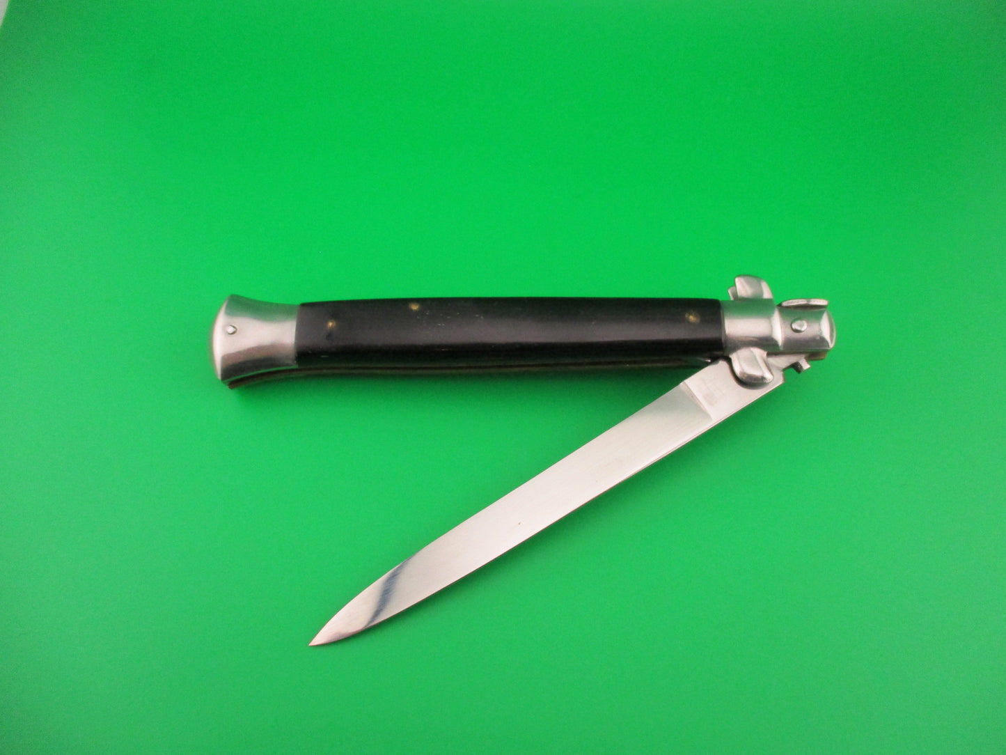 INOX (diamond) 28cm Italian Stiletto swivel bolster black automatic knife