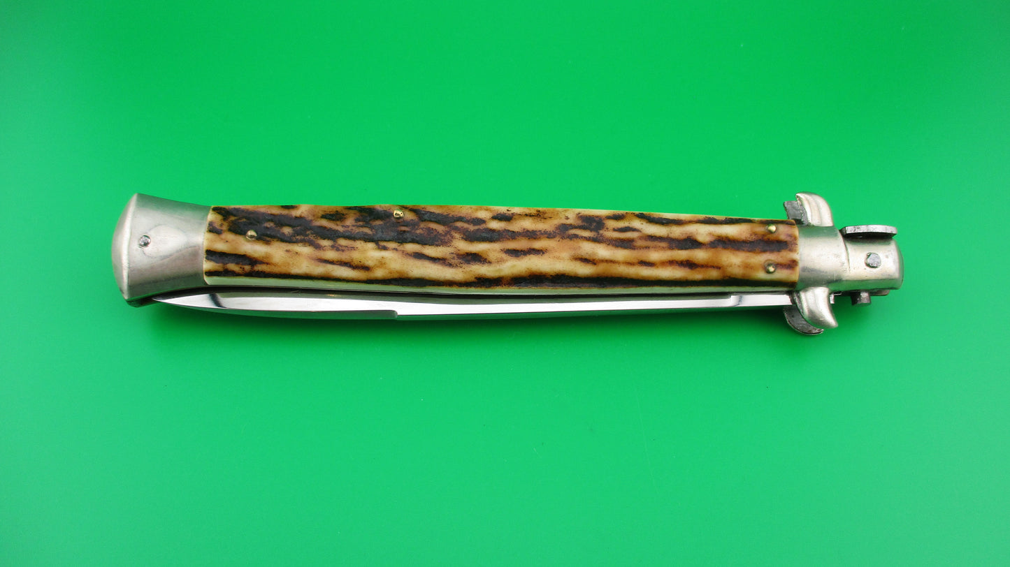 z 35MP INOX 33cm Italian Stiletto swivel bolster vintage Stag automatic knife
